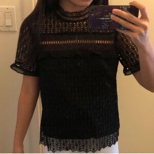Zara Black Lace Top